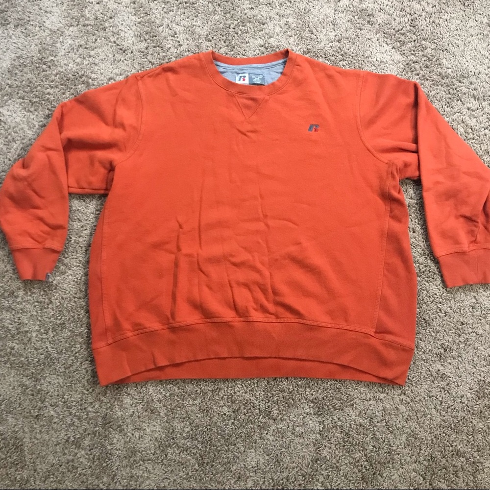 VINTAGE Russell Athletic| Crew Neck Sweater| Orange Mens XXL